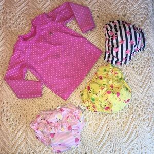 SPF50 Baby Swimsuit Rashguard & Diaper Set 4 pc